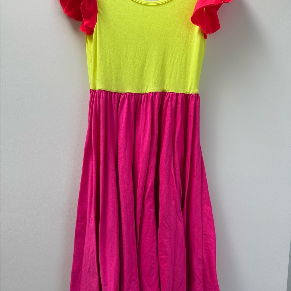 Dot Dot Smile Pink and Yellow Kids Dress